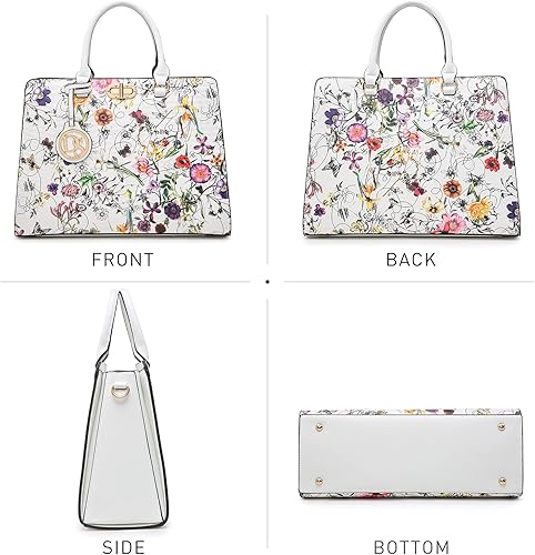 Dasein Women Handbags Purses Ladies Work Purse Satchel Tote Top Handle Shoulder Bags with Matching Clutch