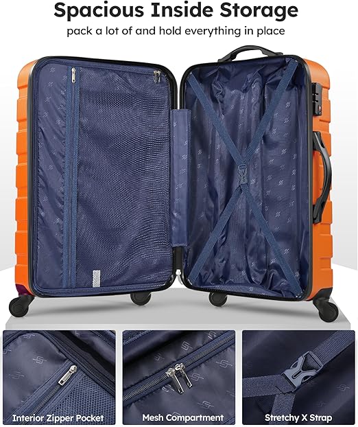 Suitour Luggage Sets 2 Piece with Spinner Wheels,Hard Shell 20 Carry on Suitcase and 28 inch Luggage with Spinner Wheels Suitcase Set with TSA Lock(20in/28in)