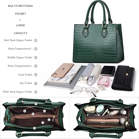 CHICAROUSAL Crossbody Purses and Handbags for Women PU Leather Tote Top Handle Satchel Shoulder Bags