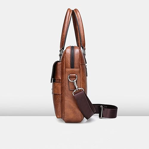 leather Laptop Bag for Men 16 inch Laptop Briefcase Waterproof,Handbags Shoulder Crossbody Bag Business
