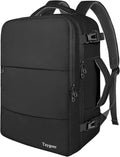 Taygeer Travel Laptop Backpack for Men Women, Airplane Approved Travel Backpack Suitcase with Usb Charging Port, Lightweight College 35l Luggage Bag 15.6inch Laptop Mochila Gifts for Business,Black