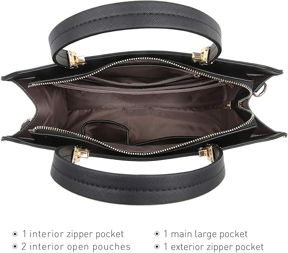 Dasein Women Purses and Handbags Top Handle Satchel Bags Large Shoulder Work Bag Tote with Wallet