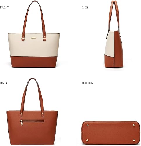 Women Fashion Synthetic Leather Handbags Tote Bag Shoulder Bag Top Handle Satchel Purse Set 4pcs