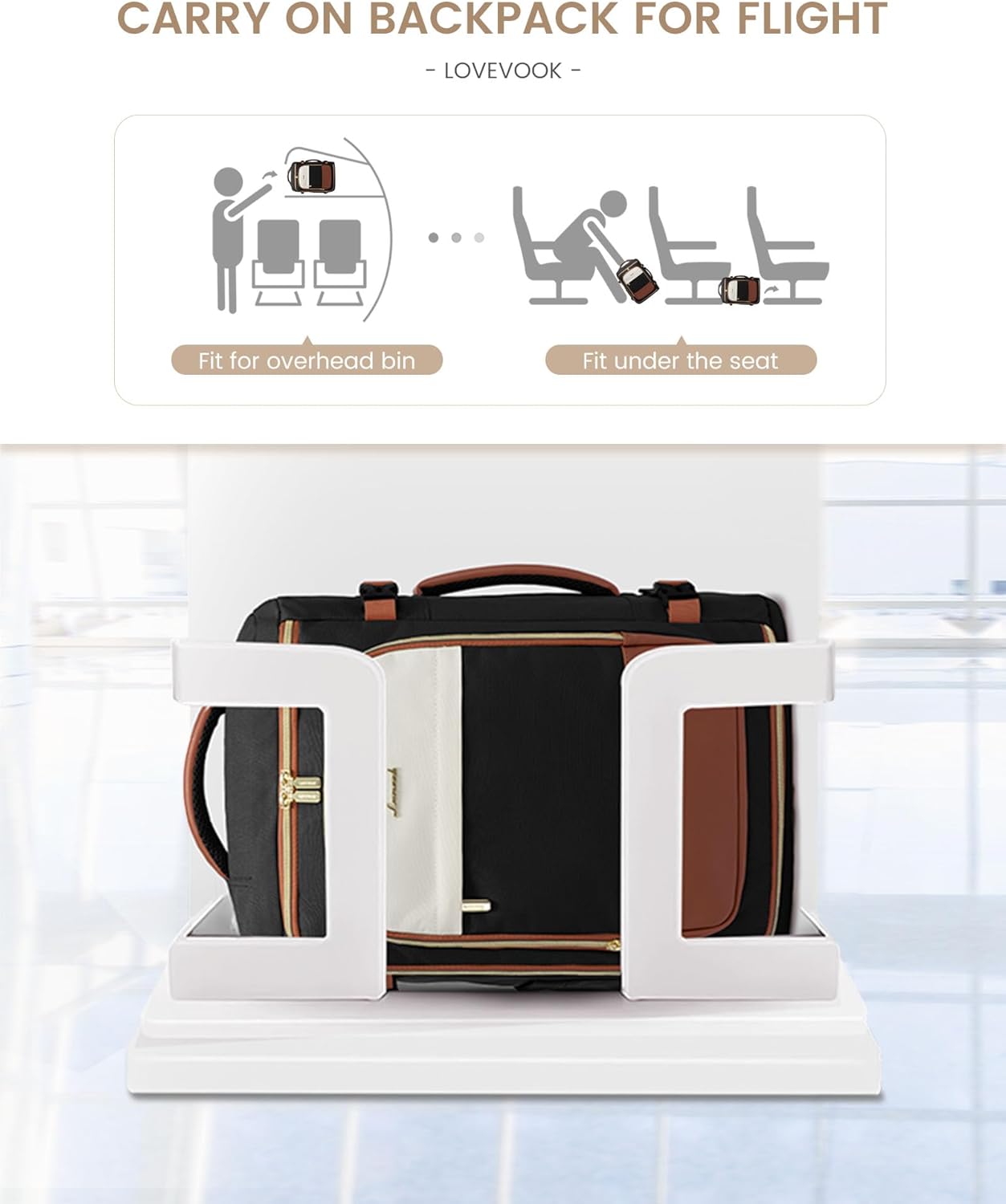 LOVEVOOK 40L Travel Backpack Carry on Flight Approved,Travel Bag for Women with 3 Packing Cubes, Personal Item Bag Fits 17" Laptop, Water-resistant Carry On Backpack for Airplanes