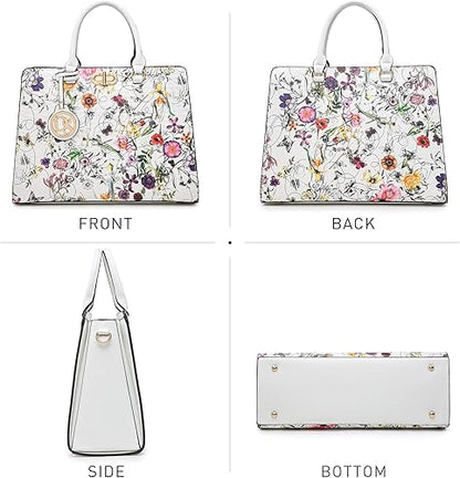 Dasein Women Handbags Purses Ladies Work Purse Satchel Tote Top Handle Shoulder Bags with Matching Clutch