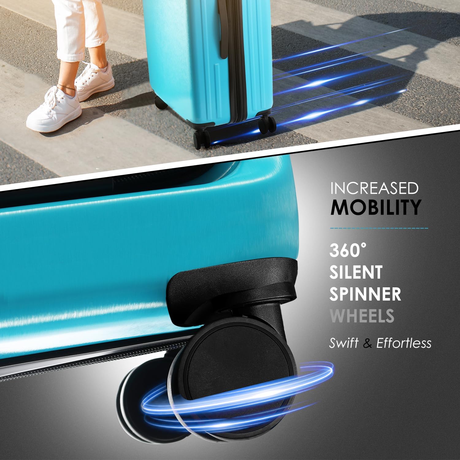 22 Inch Carry On Luggage 22x14x9 Airline Approved, Carry On Suitcase with Wheels, Hard-shell Carry-on Luggage