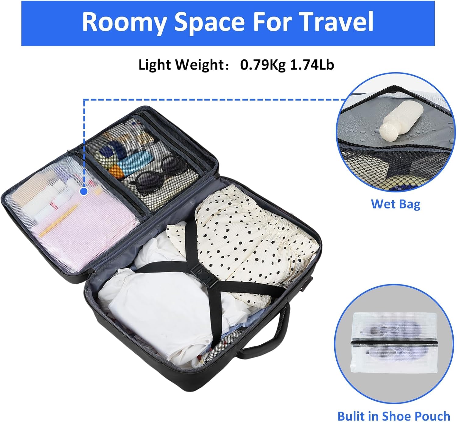 Taygeer Travel Laptop Backpack for Men Women, Airplane Approved Travel Backpack Suitcase with Usb Charging Port, Lightweight College 35l Luggage Bag 15.6inch Laptop Mochila Gifts for Business,Black