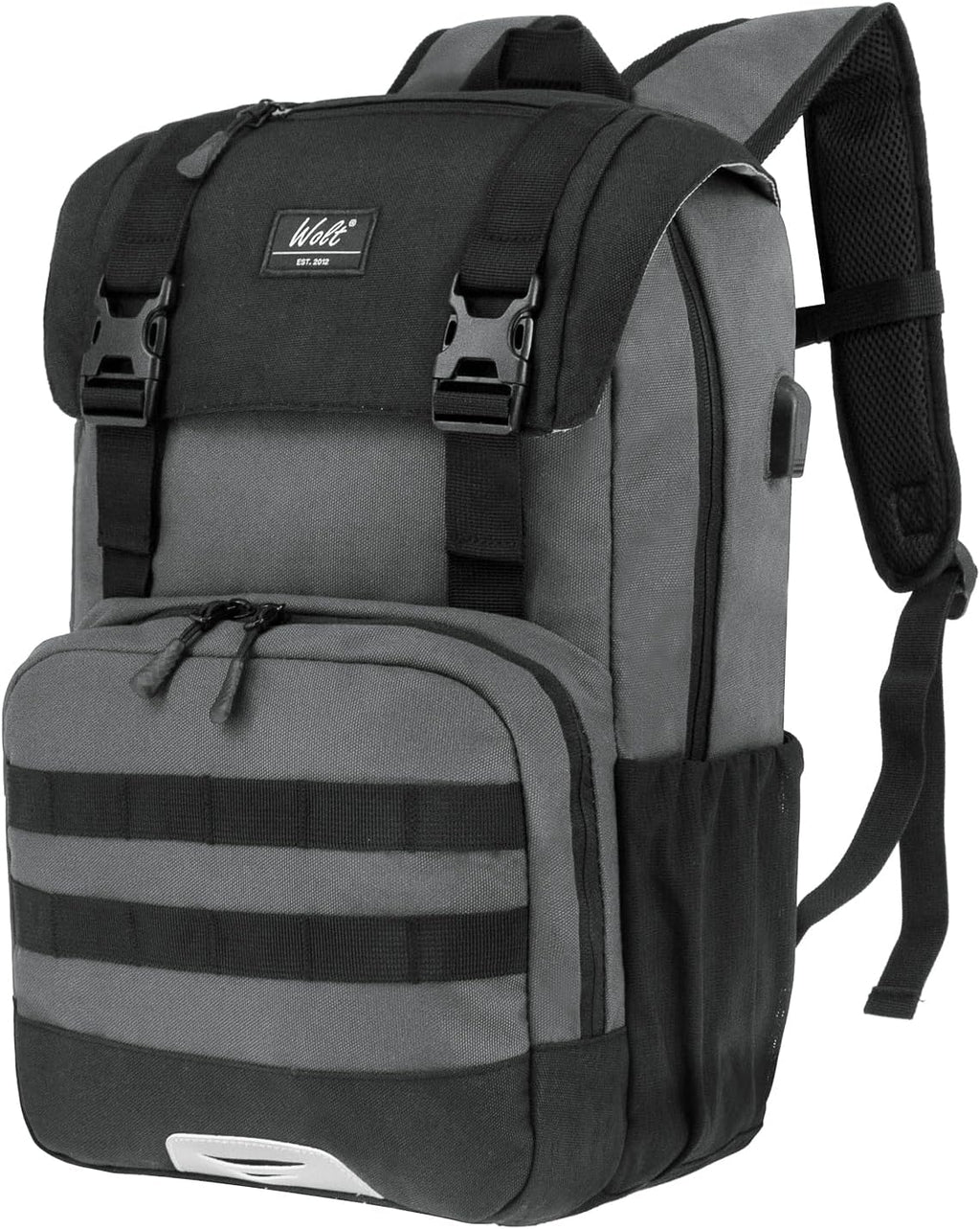 WOLT Laptop Backpack with USB Charging Port Fits Up to 17 Inch Laptop, College Backpack for Men Women, Computer Business Bookbag, Grey