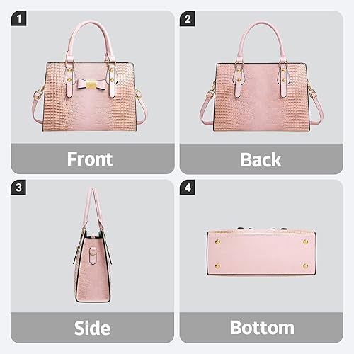 Tigpoy 2Pcs Purses and Handbags for Women, Shoulder Top Handle Bags Satchel Purses for Women Bow Birkin Bags for Women