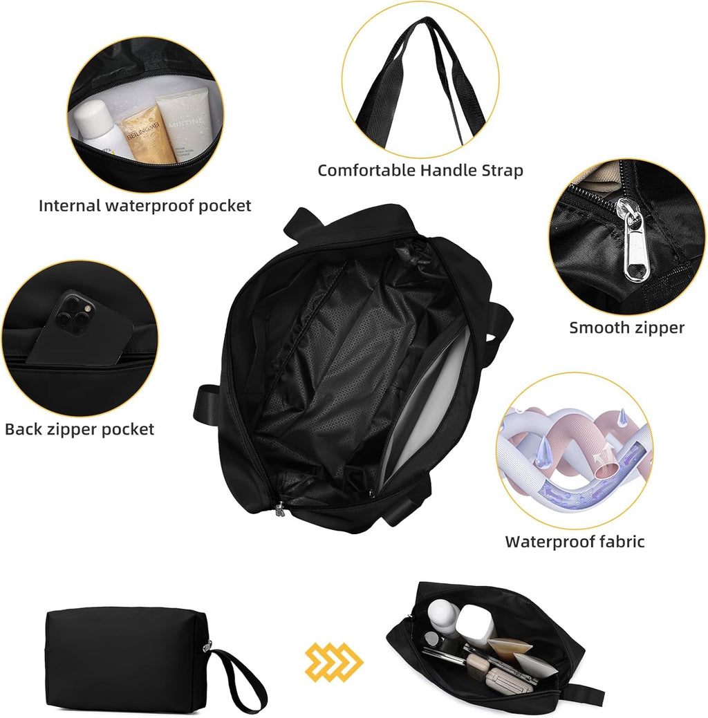 LARVENDER Luggage Sets 5 Piece, Expandable(Only 28in) ABS Suitcase with Duffel Bag 360° Spinner Wheels, Durable Luggage Set Clearance Carry On Suitcase Set For Women Men, Black