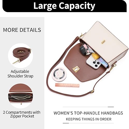 GOIACII Crossbody Bags for Women Top Handle Handbags Ladies Purses Leather Satchel
