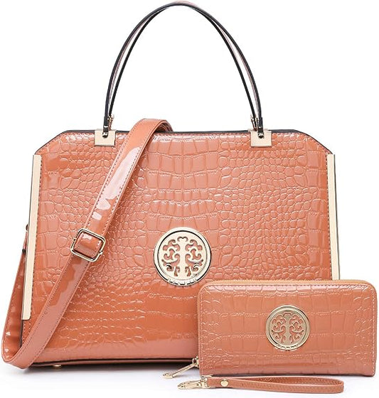 Dasein Women Purses and Handbags Top Handle Satchel Bags Large Shoulder Work Bag Tote with Wallet