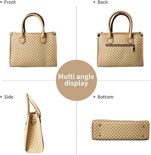 Tigpoy 3pcs Purses and Handbags Set for Women, Top-Handle Tote, Satchel Shoulder Bag & Matching Wallet and Card Purse