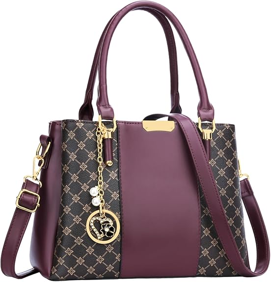 KKXIU 3 Zippered Compartments Purses and Handbags for Women Top Handle Satchel Shoulder Ladies Bags