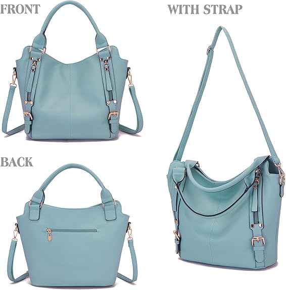 Soperwillton Purses for Women Large Shoulder Handbag Tote PU Leather Hobo Crossbody Bag Ladies Wallet Set 4pcs