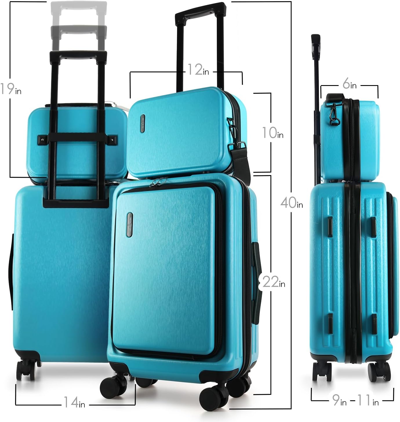 22 Inch Carry On Luggage 22x14x9 Airline Approved, Carry On Suitcase with Wheels, Hard-shell Carry-on Luggage