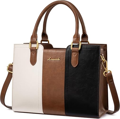 LOVEVOOK Purse for Women, Vintage Leather Shoulder Handbag, Small Ladies Satchel Tote Purse Top Handle Crossbody Bag for Work