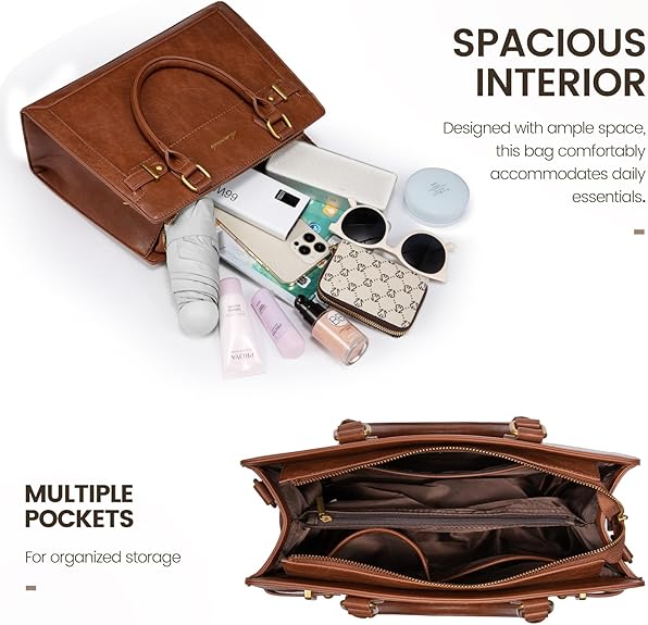 LOVEVOOK Purses and Handbags for Women, Tote Shoulder Bag Satchel Black Purse and PU Leather Top Handle for ladies