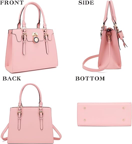 Qiyuer Women Purses And Handbags Set Ladies Top Handle Satchel Tote Shoulder Work Bag With Matching Clutch Wallet 2PCS