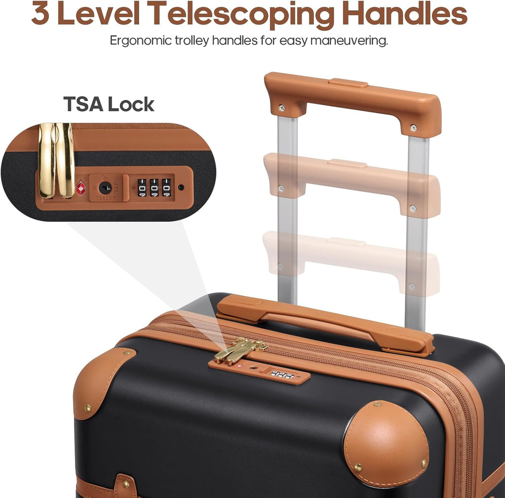 Luggage Sets 3 Piece, Expandable 100% PC Hardshell Suitcase with Spinner Wheels, 20in Suitcase Set with TSA Lock for Women, Carry On Luggage with Travel Backpack