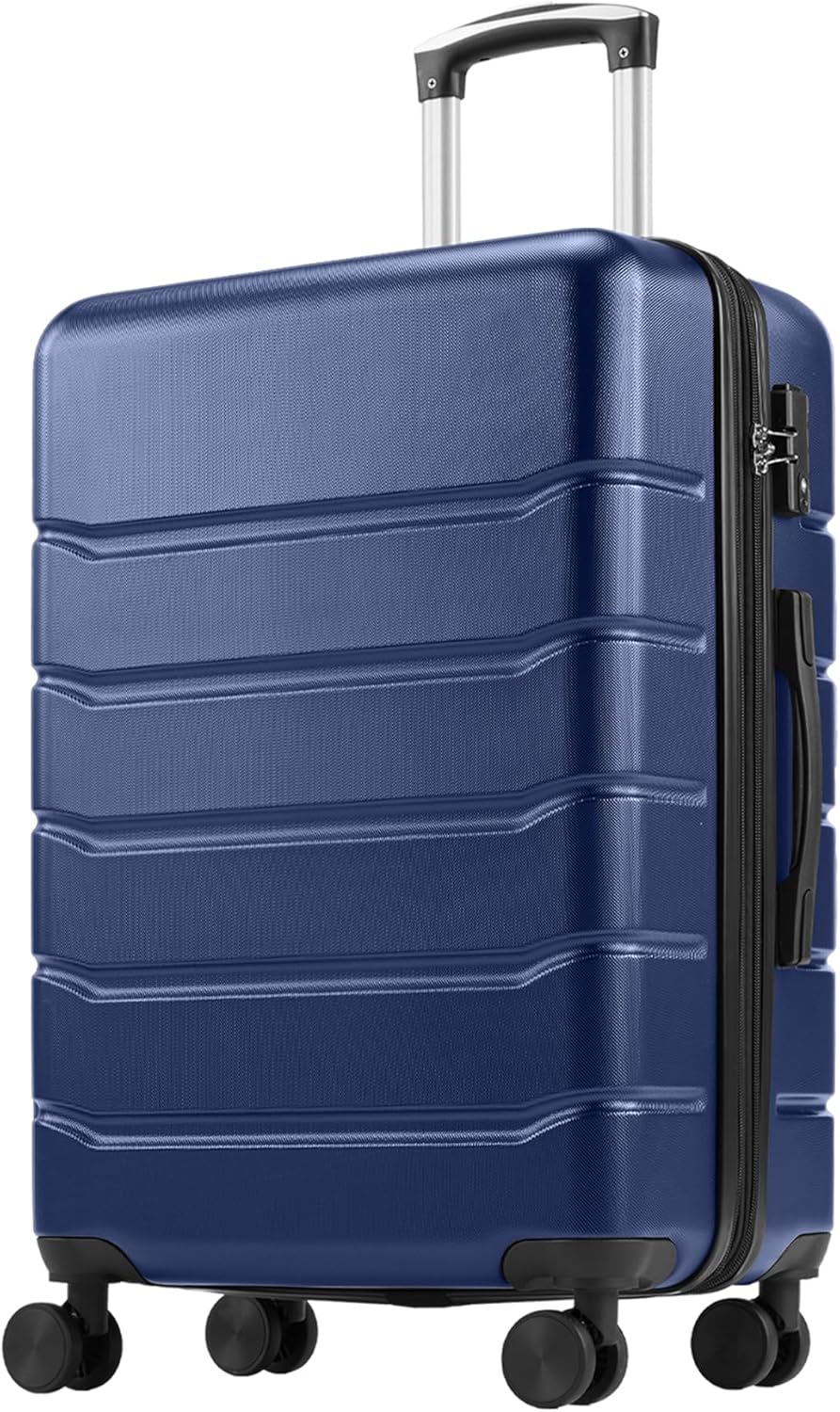 OLIXIS 20 Inch Carry-On Luggage, Hardside Suitcase with Spinner Wheels, Lightweight ABS Hard Shell Travel Luggage, TSA Approved Lock, Expandable Small Suitcase for Business & Travel–Blue