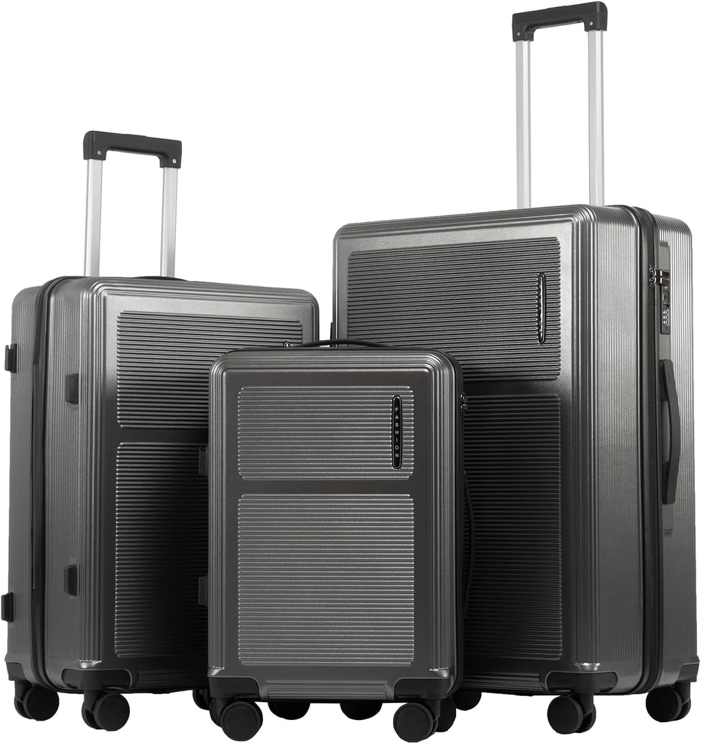 3-Piece Lightweight Luggage Set with TSA Lock, 20/24/28 Inch Expandable Hardshell Spinner Suitcase - 360° Silent Wheels for International Travel