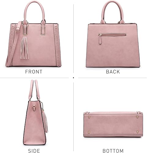 Dasein Purses Handbags for Women Satchel Vegan Leather Shoulder Bags Work Tote for Ladies with Matching Clutch