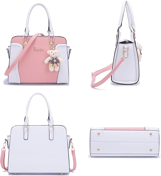 Soperwillton Purses for Women Crossbody Shoulder Handbags Top Handle Satchel Tote Bag Wallet Set 3pcs | Wallet, Set, 3pcs