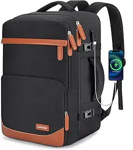 40L Travel Backpack with USB Charging Port, Water-Resistant Carry On Backpack for Men Women, Business Laptop Backpack for Trips & Commutes, Fits 15.6/17.3 Inch Laptop