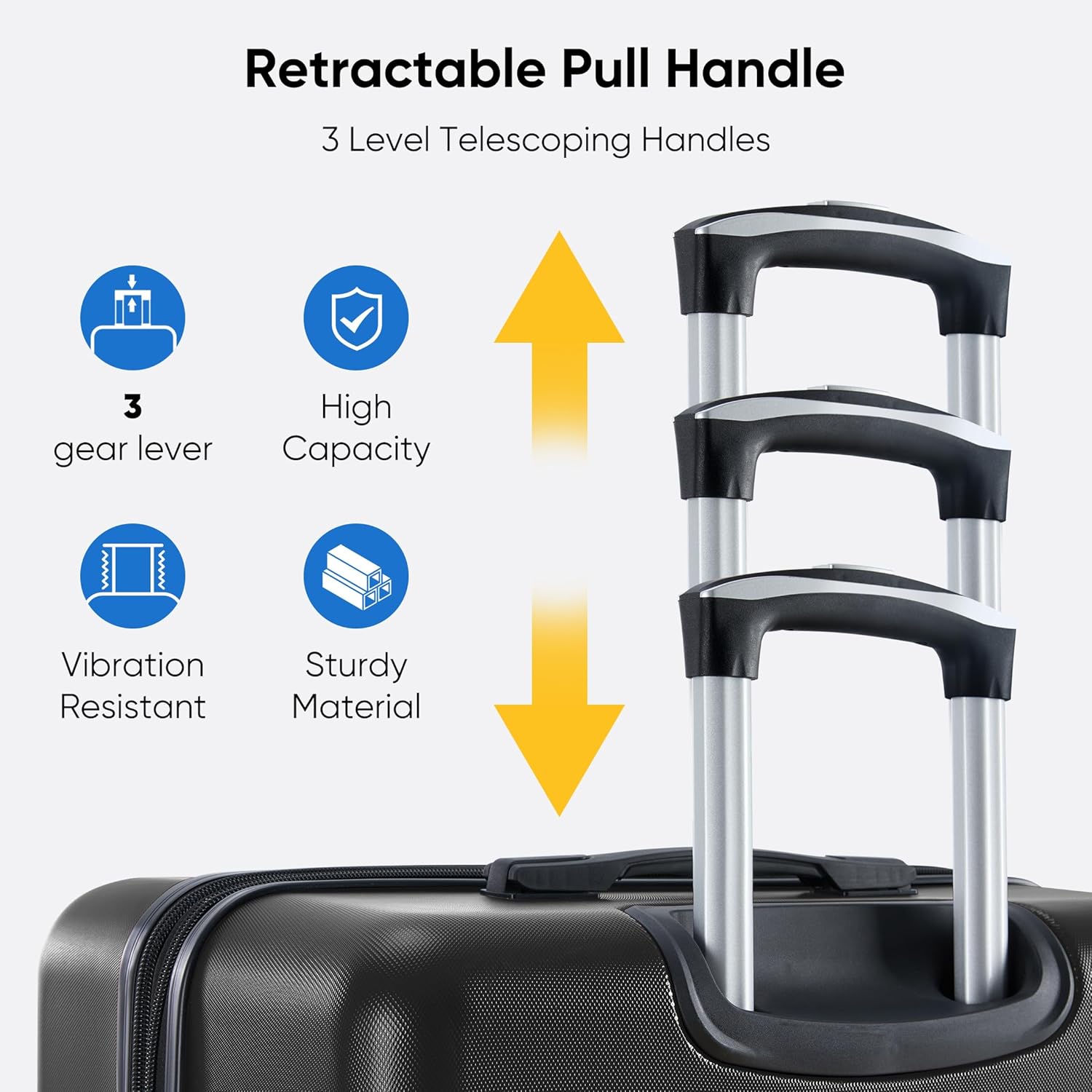 OLIXIS Central Hardside Expandable Luggage with Spinner Wheels, Black, 24 in