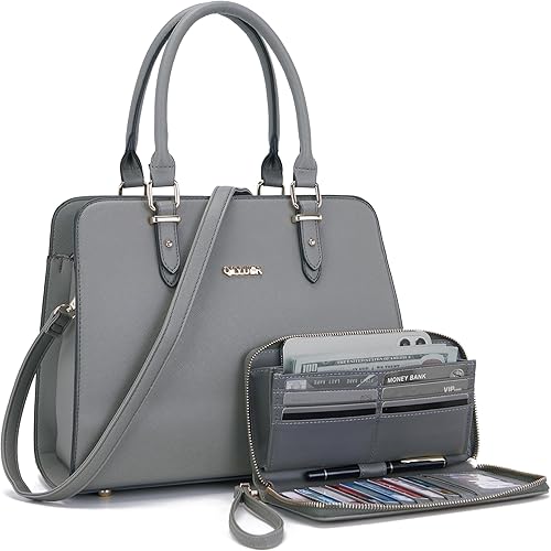 Qiyuer Satchel Purses For Women Top Handle Bag Purse And Wallet Set Work Tote Bags 2pcs