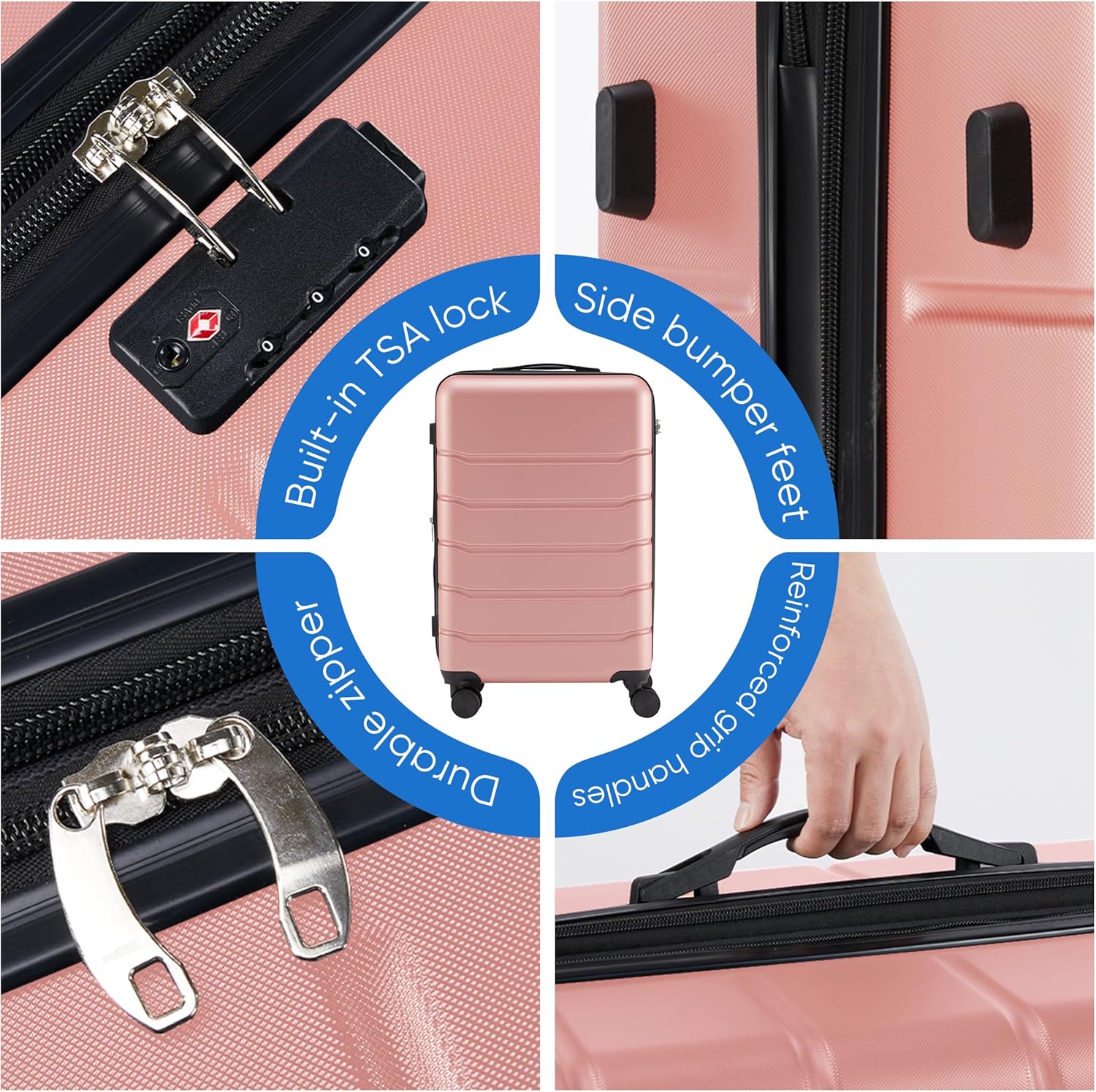 OLIXIS 28 Inch Luggage, Hardside Checked Suitcase with Spinner Wheels, Lightweight ABS Hard Shell Travel Luggage, TSA Approved Lock, Expandable Large Suitcase for Business & Travel–Pink