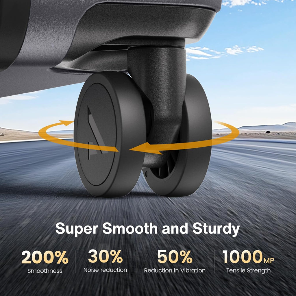 SHOWKOO Luggage Sets 3 Piece Hardside Expandable Lightweight PC Suitcase Sets with Double Spinner Wheels TSA Lock YKK Zipper, Sliver Gray