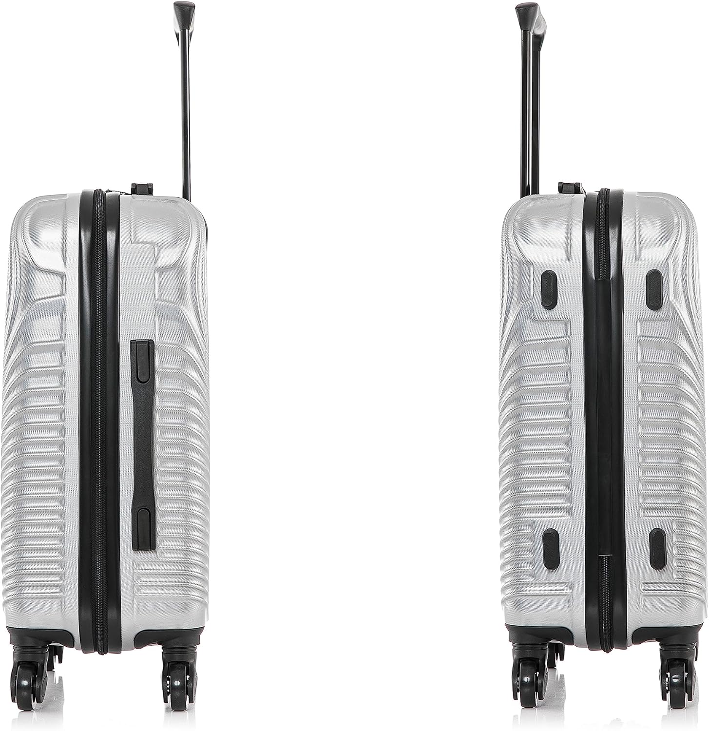 DUKAP INCEPTION Luggage with Spinner Wheels | Durable Lightweight Hardshell Suitcase, Travel Bag with Handle and Trolley, 20-Inch Carry On Small Luggage | Silver