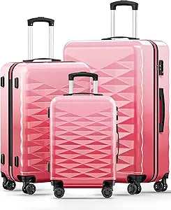 Suitour luggage sets 3 piece,Hardside Lightweight Suitcase Sets with Spinner Wheels & TSA lock,20/24/28 in Large Suitcase