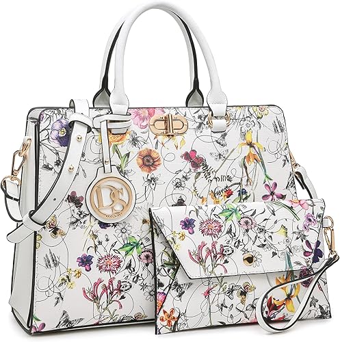 Dasein Women Handbags Purses Ladies Work Purse Satchel Tote Top Handle Shoulder Bags with Matching Clutch