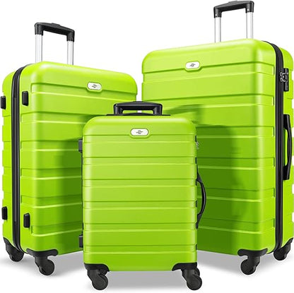 Suitour Luggage 3 Piece Sets Hard Shell Luggage Set with Spinner Wheels, TSA Lock, 20 24 28 inch Travel Suitcase Sets (Light Green, 3 Piece Set)