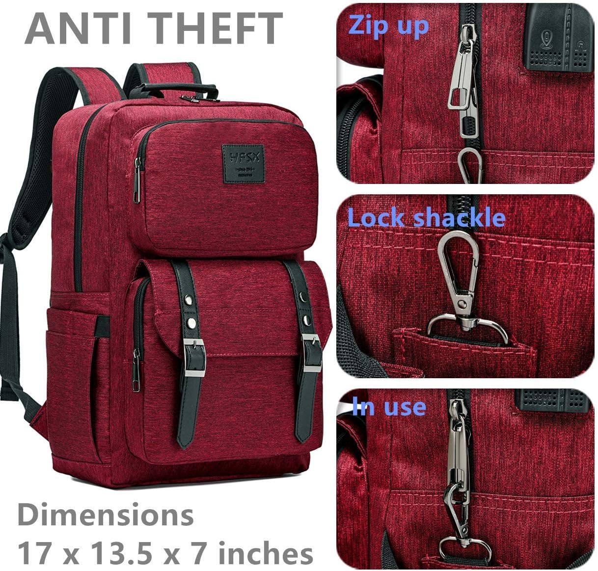 HFSX Laptop Backpack Women Men College Backpacks Bookbag Vintage Backpack Book Bag Fashion Back Pack Anti Theft