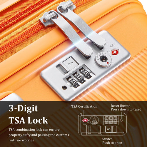 4-Piece Hardshell Luggage Set with TSA Locks, Expandable Suitcases and Silent Spinner Wheels - Vibrant Colors for Easy Identification (14/20/24/28 Inch) - Family Travel Suitcase Sets