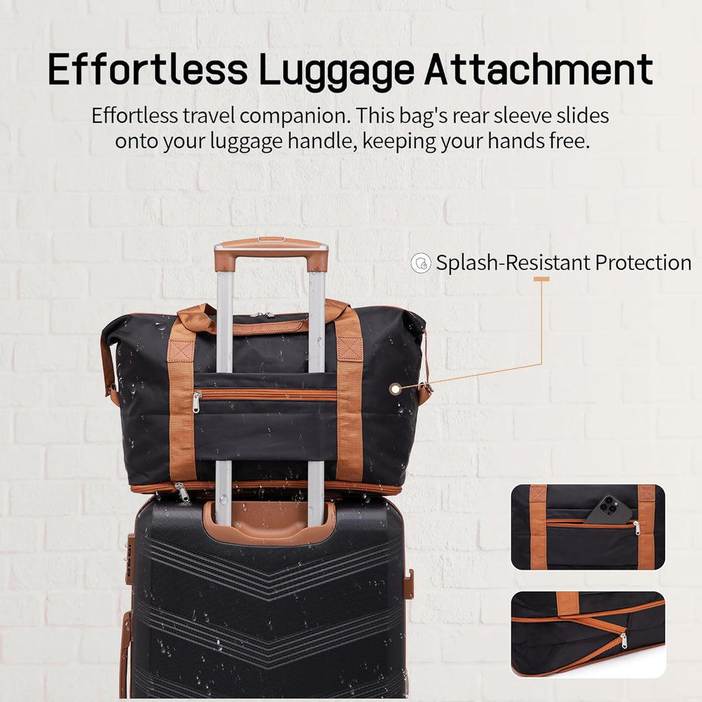 Expandable Luggage Sets 5 Piece, Hard Case Suitcase Set with Spinner Wheels,22x14x9 Airline Approved Carry on,Lightweight Durable Suitcase with TSA Lock (Black)