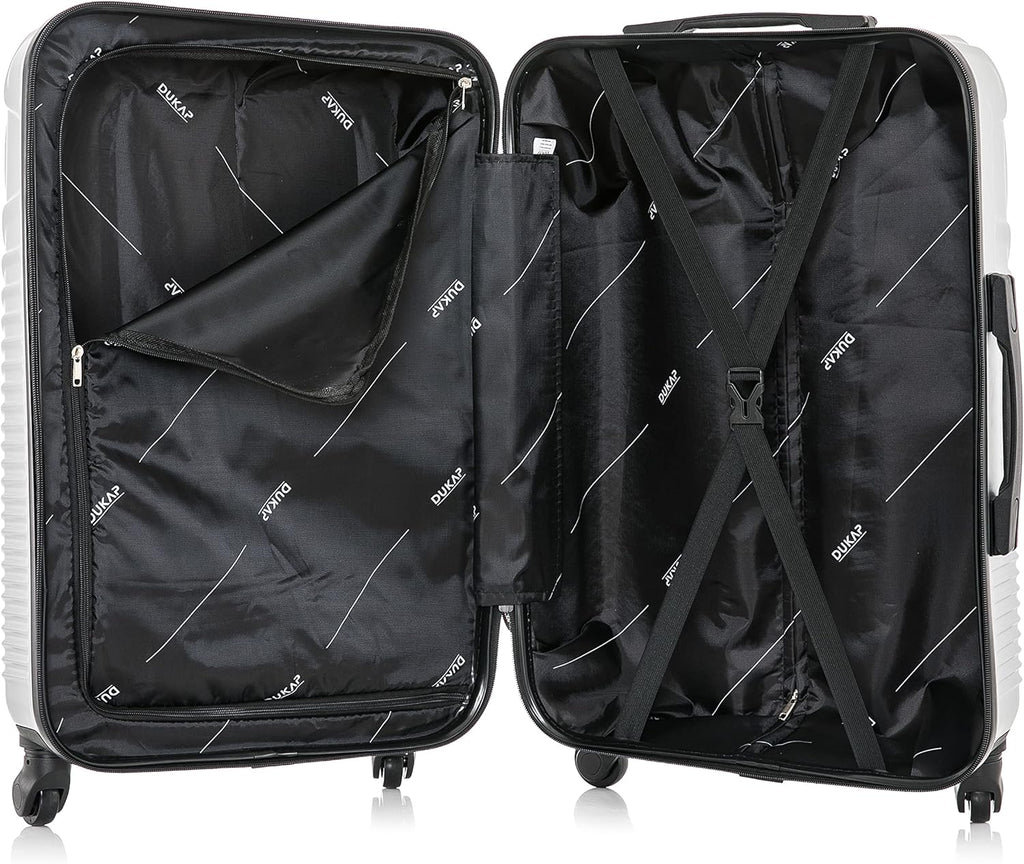 DUKAP INCEPTION Luggage with Spinner Wheels | Durable Lightweight Hardshell Suitcase, Travel Bag with Handle and Trolley, 20-Inch Carry On Small Luggage | Silver