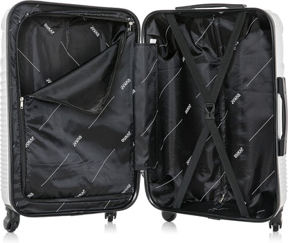 DUKAP INCEPTION Luggage with Spinner Wheels | Durable Lightweight Hardshell Suitcase, Travel Bag with Handle and Trolley, 20-Inch Carry On Small Luggage | Silver