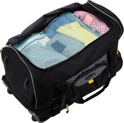 TPRC Sierra Madre II Upright Rolling Duffel Bag, Black/Gray, 21-Inch